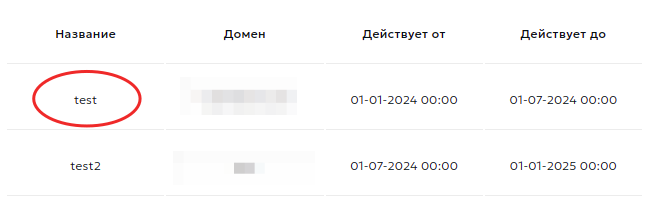 Информация о сертификате, имя сертификата